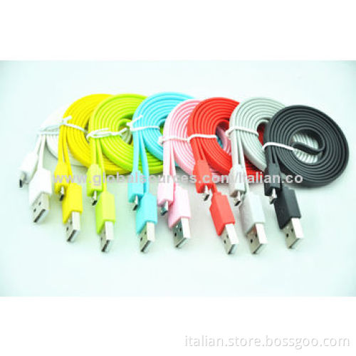 USB 2.0 Noodle Cable for Samsung, Flat TPE, OEM Orders WelcomedNew
